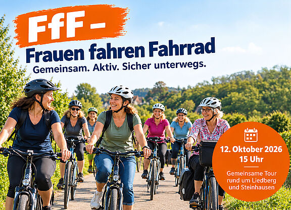 KI generiertes Bild, das eine fahradfahrende Frauengruppe zeigt.